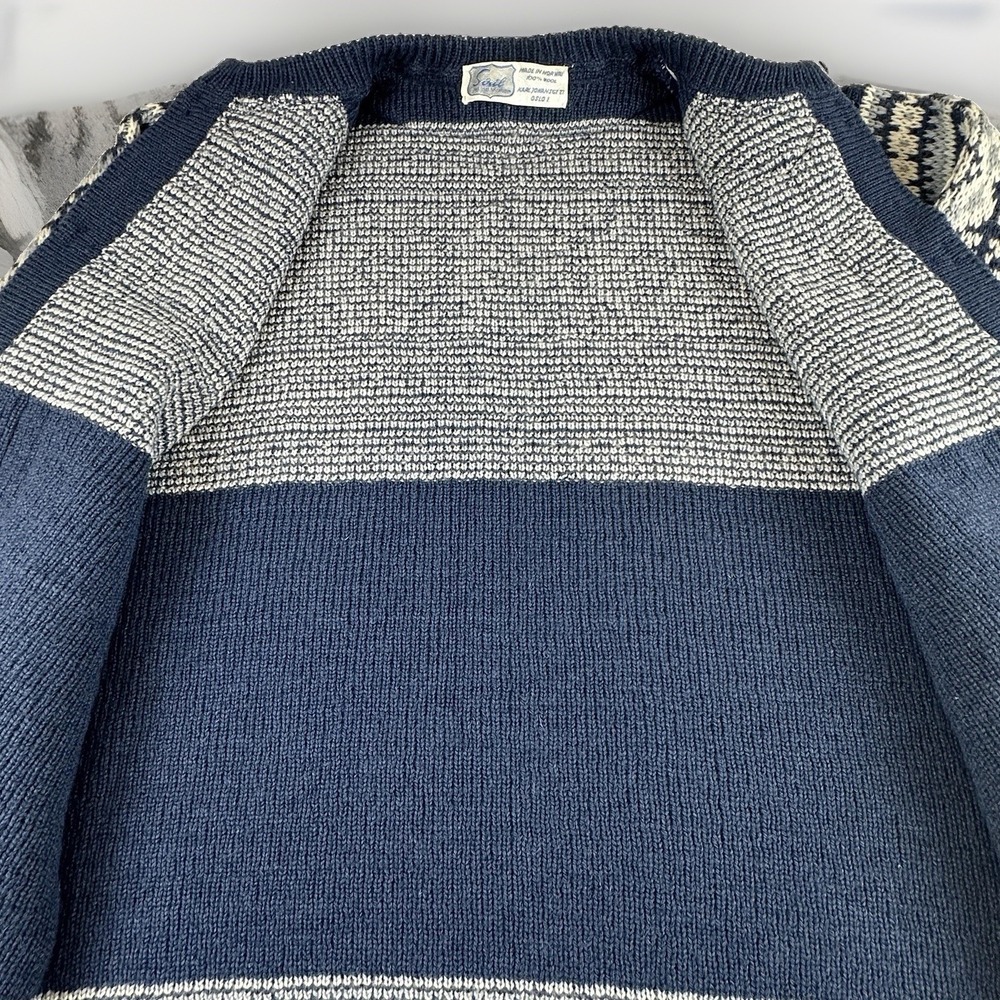 Vintage Siril Norway 100% Wool Cardigan Womens L** Nordic Fair Isle Metal Clasp - Picture 4 of 7